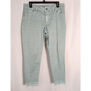White House Black Market Skinny Crop Jeans Size 10 Light Sage Green